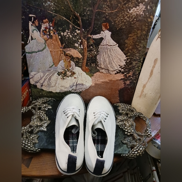 🛍👟H&M Man's White Canvas Sneakers Size 👟 9 U.S.A.,👕🩳A Fantastic Buy.📦 - Picture 6 of 16